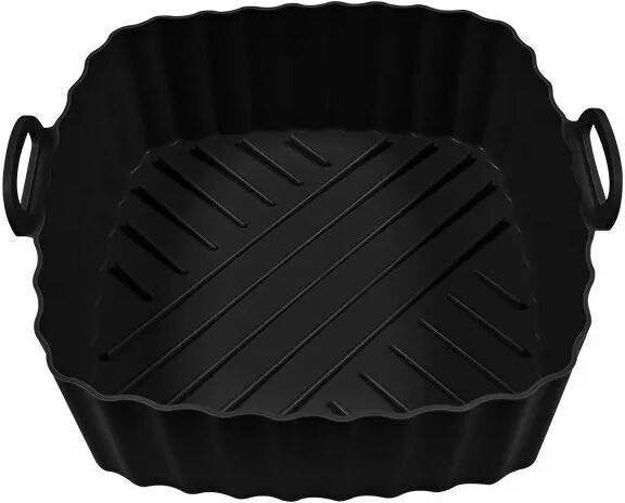 INF 5L Silikon-Fritteusenmatte - Kompatibel mit Xiaomi MAFO1 - Quadratische Air Fryer Einlage Schwarz