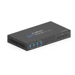 PureTools 2x1 HDMI 2.1 Dual Screen KVM Switch - 40Gbps