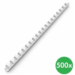 Plastikbinderücken 10 mm, weiß, Packung mit 500 Stück