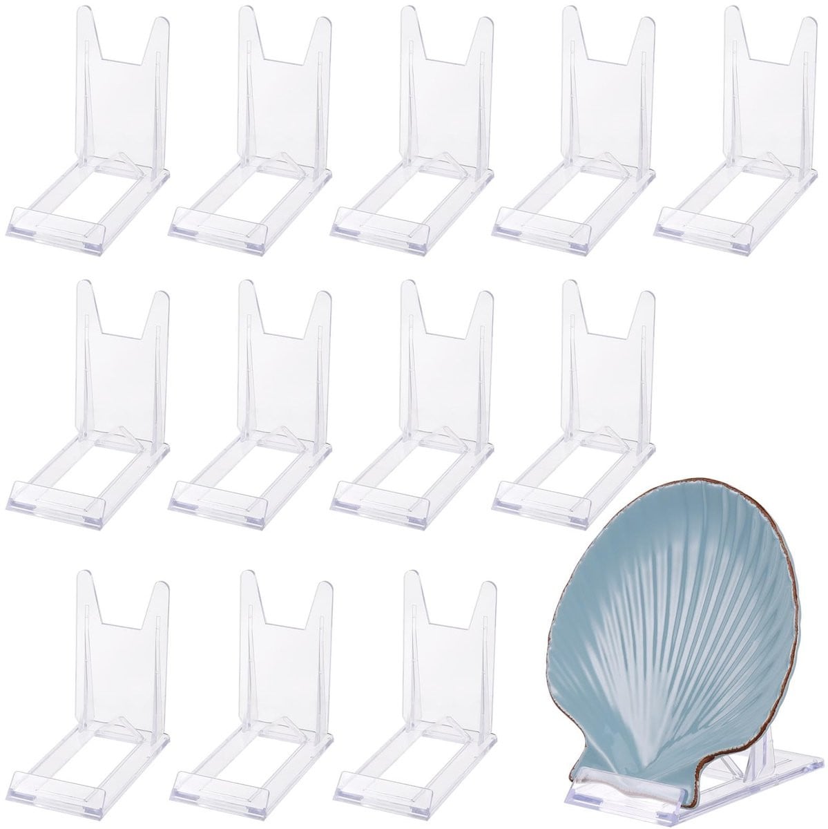 Dailygoods Displaystandaard 12 stuks - Verstelbare Acryl Plaatstandaard voor Boeken en Foto's