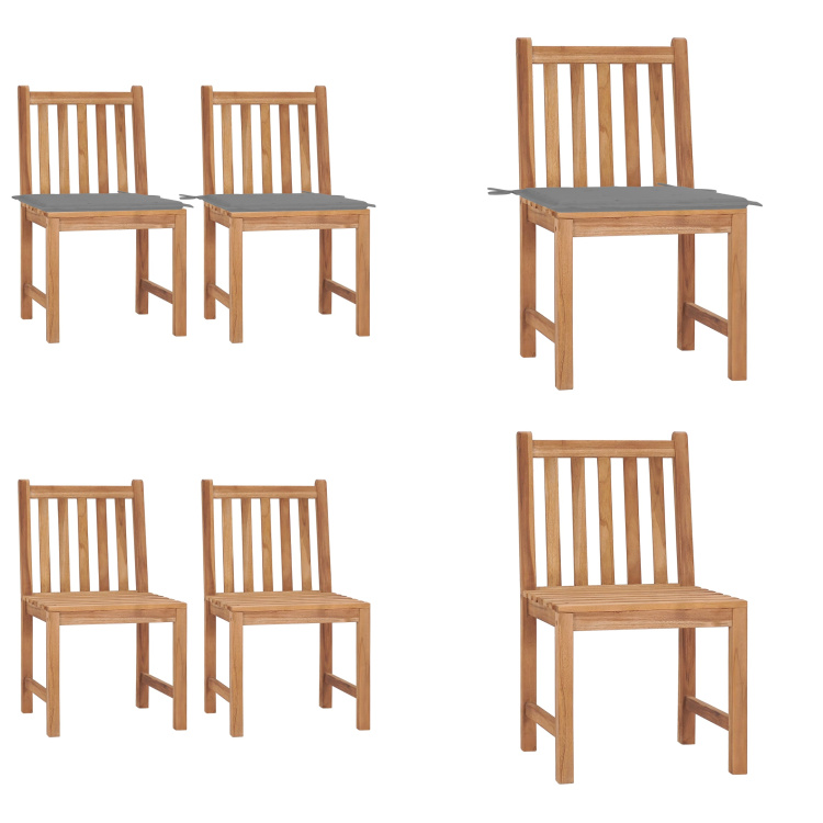 vidaXL Gartenstühle 2 Stk. mit Kissen Massivholz Teak - Gartenstuhl - Gartenstühle - Holz-Gartenstuhl - Holz-Gartenstühle