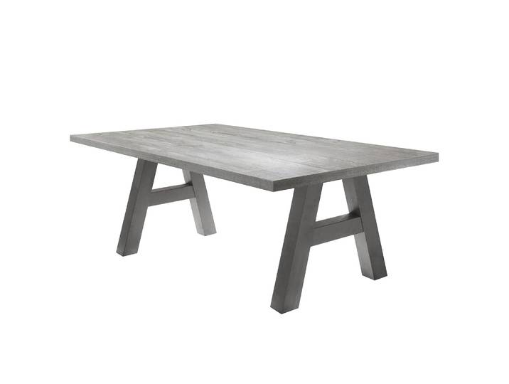 Table Leeton I 200 x 100cm Gris/Imitation béton