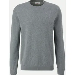 Strickpullover mit Logo-Stickerei Grau S