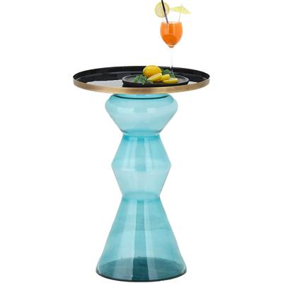 Beistelltisch PAROLI "Kasi II", bunt (türkis, gold), B:45cm H:65cm T:45cm, Tische, Beistelltisch