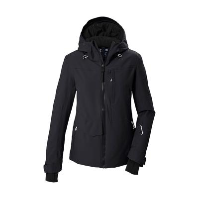Skijacke KILLTEC "KSW 112 WMN SKI JCKT", Damen, Gr. 38, schwarz, Obermaterial: 100% Polyester.Futter: 100% Polyester.Füllung: 100% Polyester, Jacken Skijacke, Wasserdicht, atmungsaktiv, regulierbare Kapuze, Schneefang