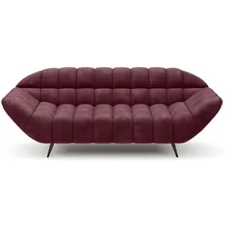 Sofa Gappa Stoff Rot Bordeaux 2-Sitzer