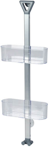 Showerdrape Elements Clear 2-Tier Basket Hanging Shower Caddy