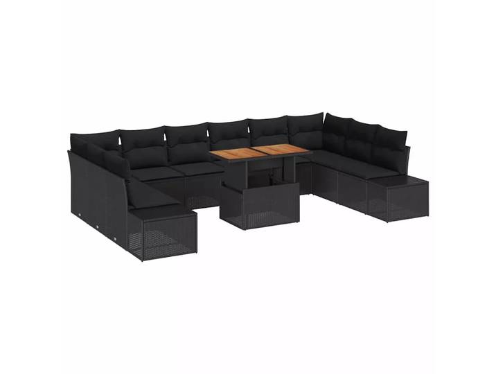 VidaXL - Garten set poly-rattan, One Size, Schwarz