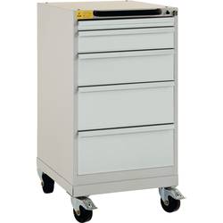 Manuflex LS1044.7035 ESD ESD-Schubfachschrank BASETEC mobil, Nutzhöhe 700 mm mit 5 Schubfächern, in lichtgrau RAL 7035