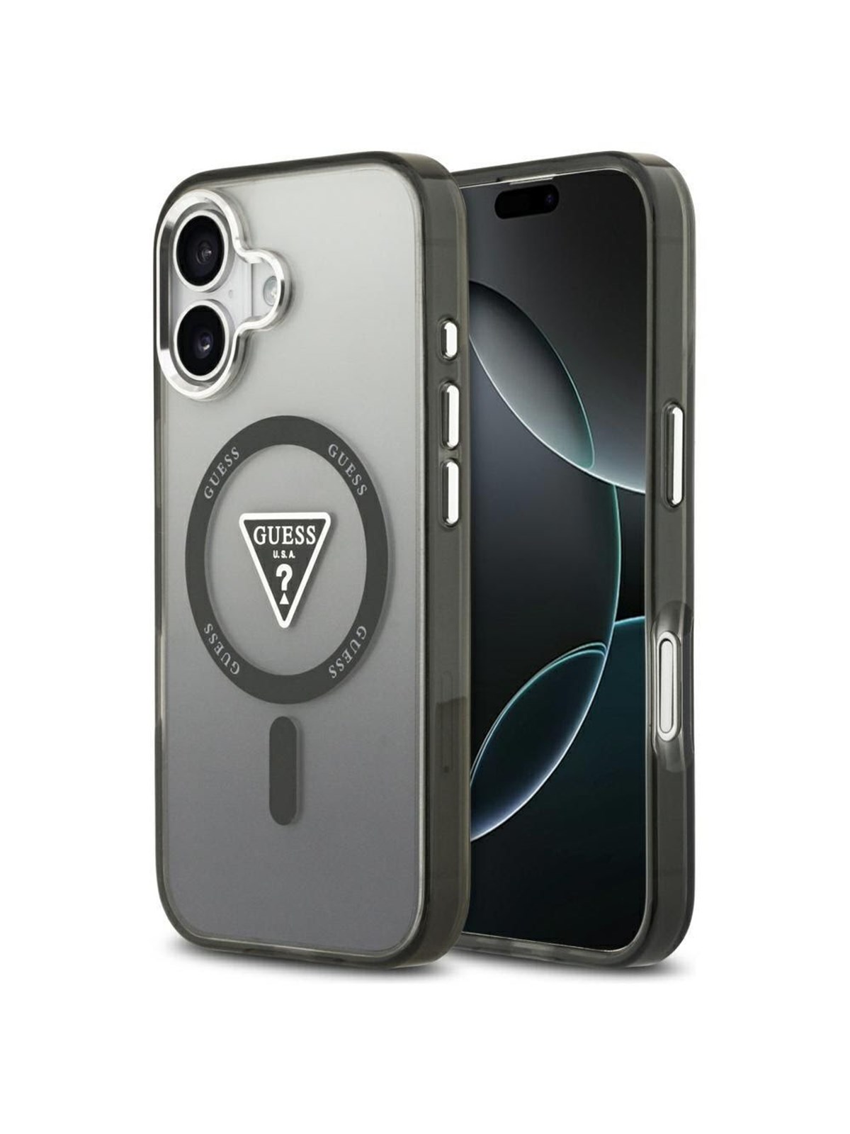 GUESS IML Gradient Triangle Logo MagSafe case for iPhone 17 - black