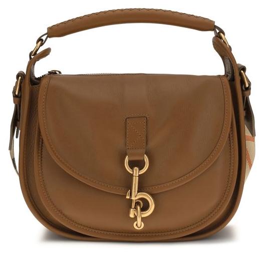 Burberry Small B Clip Messenger Kalbsleder Haselnuss