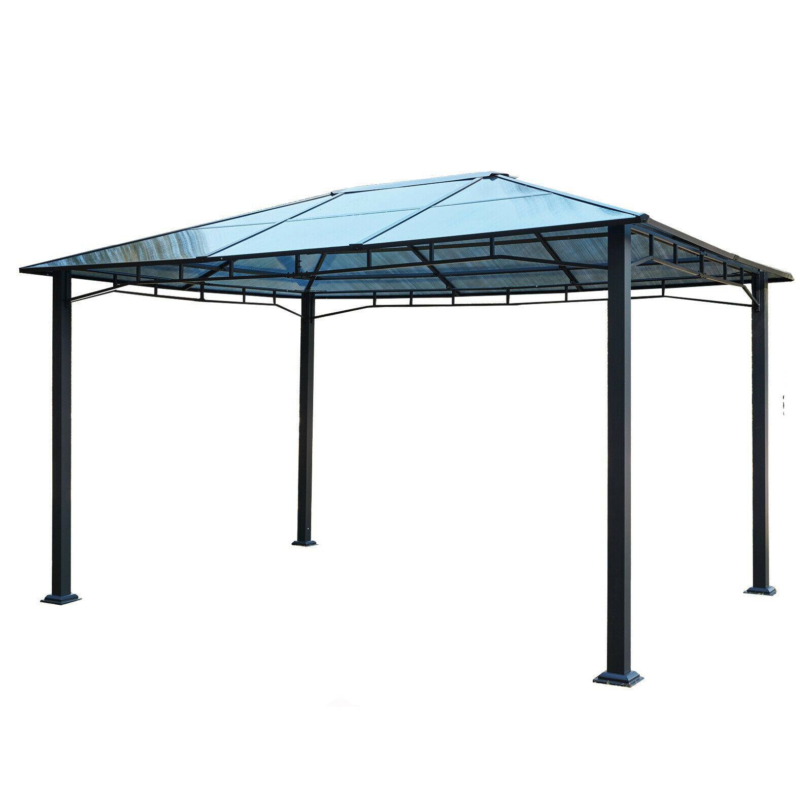 DMS Pavillon 3x4m Gartenpavillon Partyzelt Polycarbonatdach Alu Zelt Wasserdicht GP-02