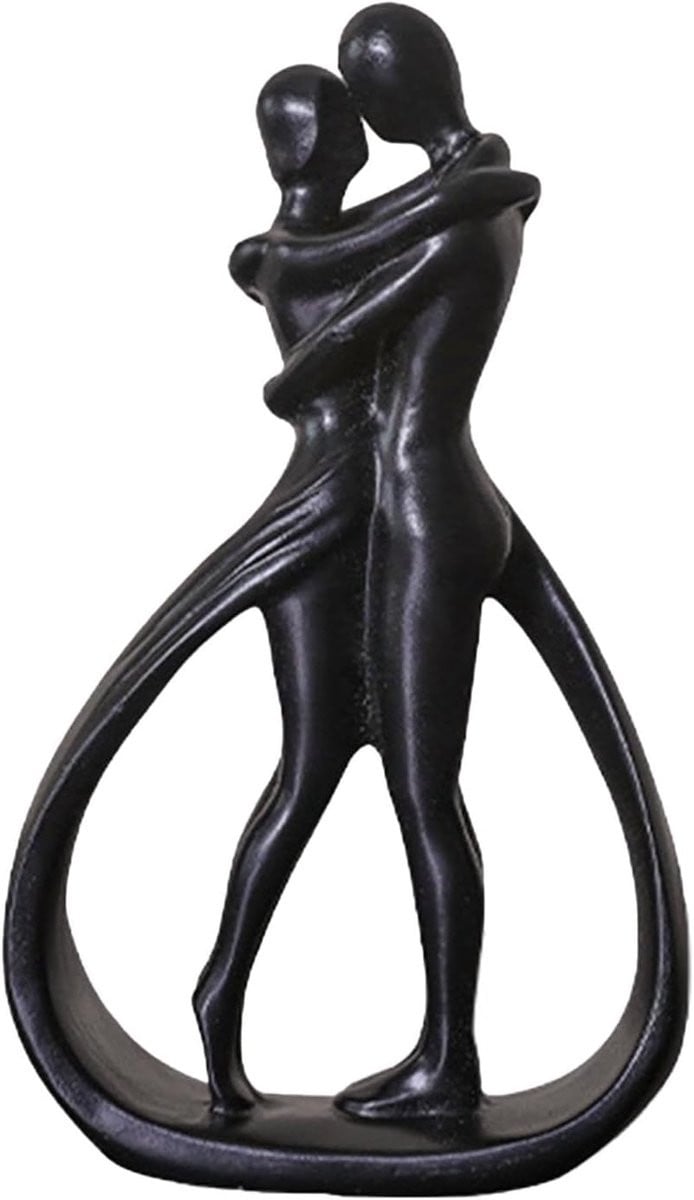 Paarbeeld Kunsthars Liefdessculptuur Ornament Zwart B/D/H: 17,5 x 11,4 x 1 cm