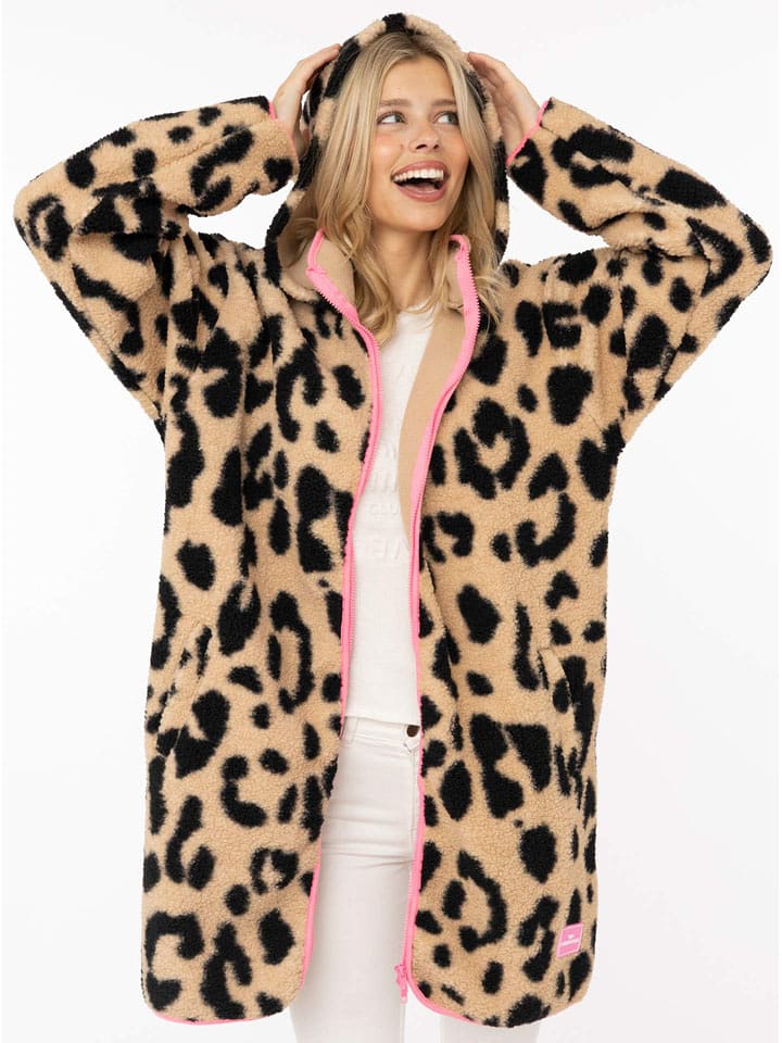Zwillingsherz Teddymantel in Beige - XXL