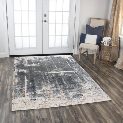 Alora Decor Jade Transitional Blue Recycled Polyester Area Rug