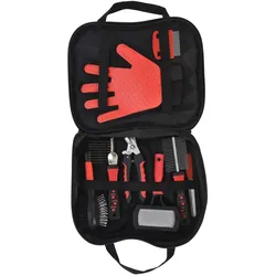 Hundepflege-Set 9-teilig in Tasche - Tägliche Fellpflege für gesundes, glänzendes Fell - Inkl. Bürsten, Schere, Nagelschere, Entfilzer - Für Hunde & Katzen