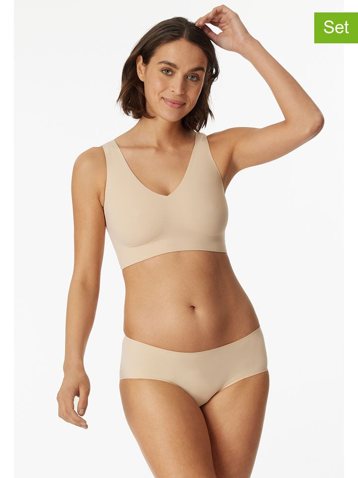 Schiesser 2er-Set: Pantys in Beige - 38
