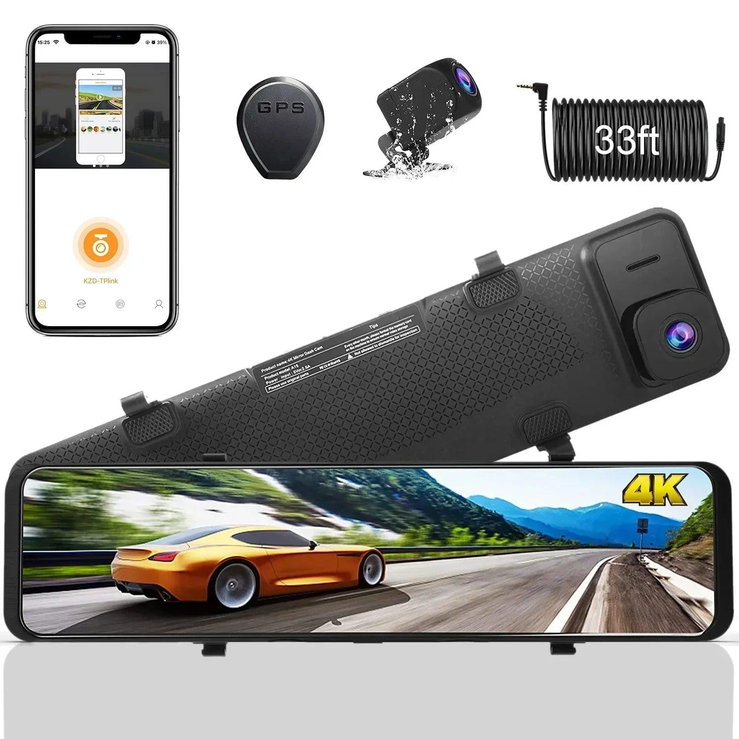 Selius Achteruitkijkspiegel met Dashcam en 4K Scherm voor Auto