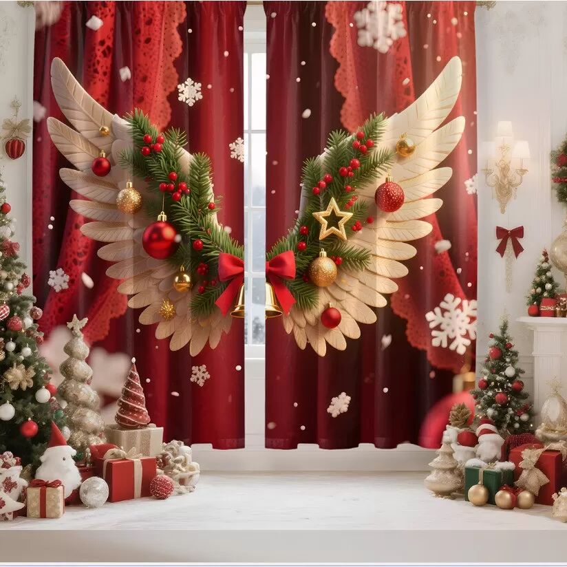 INF Rideaux de Noël Européens et Américains (Ensemble de 2) M