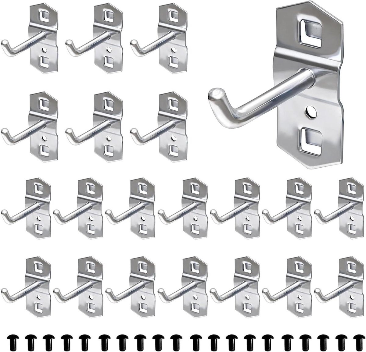 Gatenwandhaken van verzinkt staal voor het organiseren van gereedschap, 50 mm, zilver