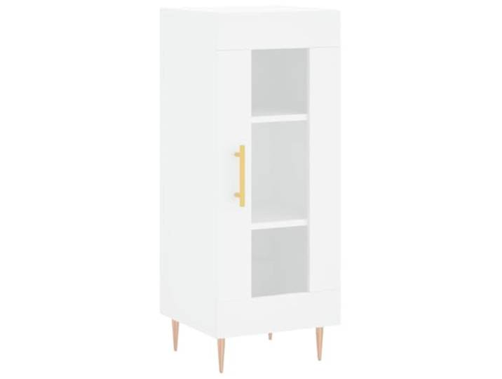 HGFDVCMR Sideboard Weiß 34,5x34x90 cm Schrank mit Glastür Kompakter Beistellschrank mit Glastür für Wohnzimmer und Schlafzimmer. Schafft Struktur und bietet Platz für Dekoration.