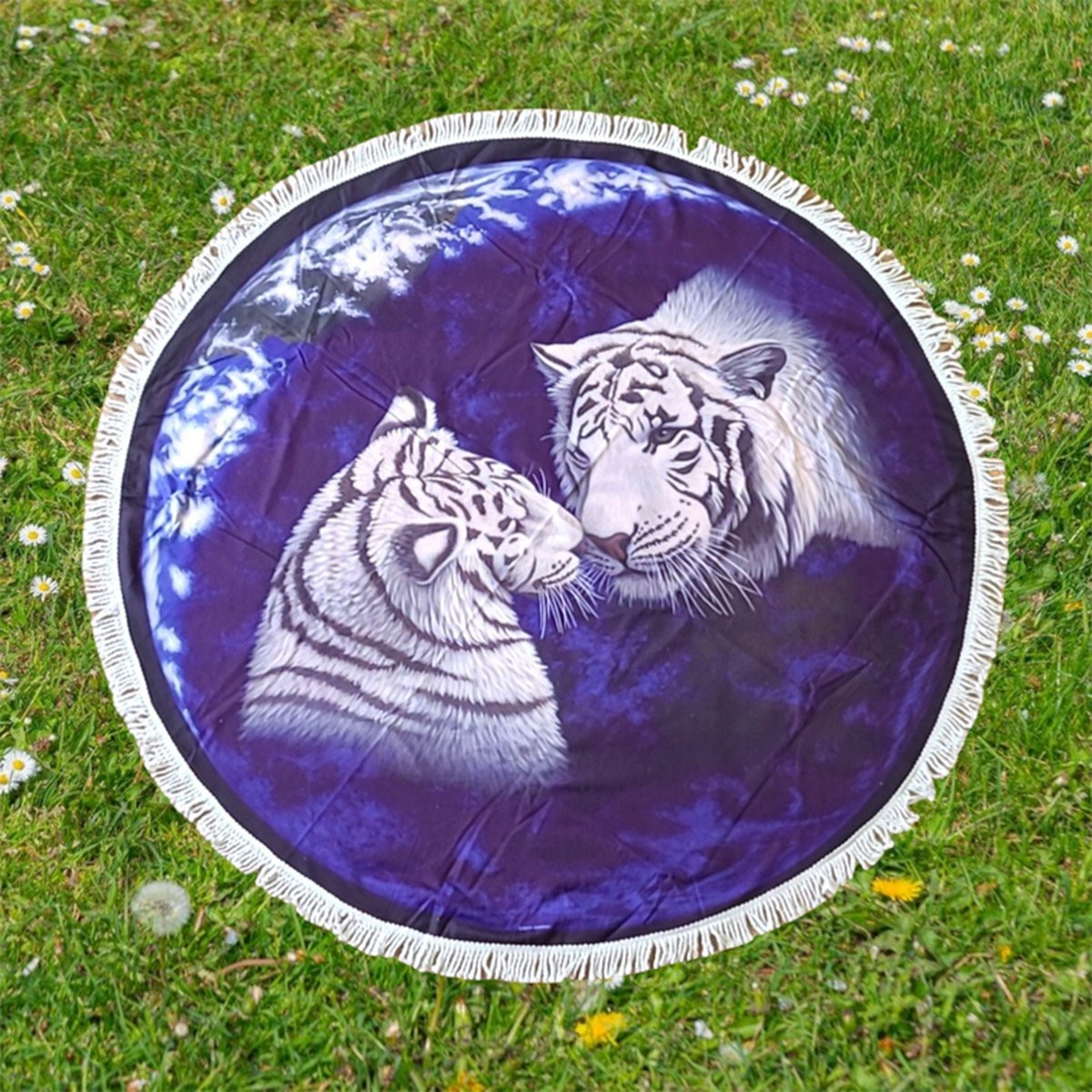 A Kiss For Mother Tijger Rond Strandlaken 150 cm
