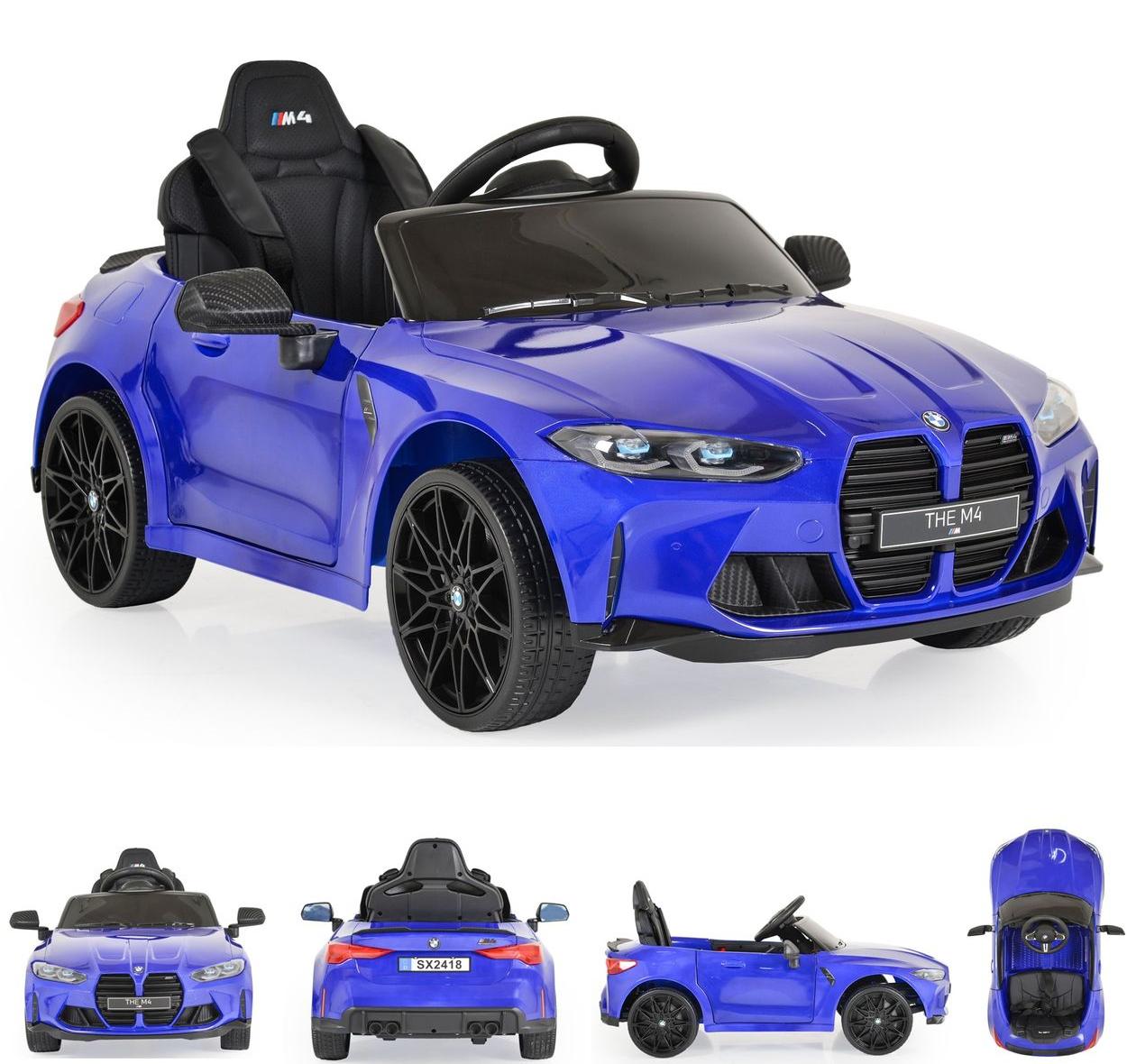 Moni Kinder Elektroauto BMW M4 Fernbedienung EVA-Reifen 2 Motoren Musikfunktion