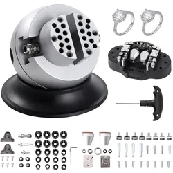 VEVOR Kugelschraubstock, 3-Zoll-Gravur-Einstellwerkzeug, 360° drehbarer Gravurblock-Schraubstock, 70-teiliger Aufsatz, Schmuck-Gravurblock-Werkzeuge, Standardblock für Edelsteineinlagen und kleine Gra