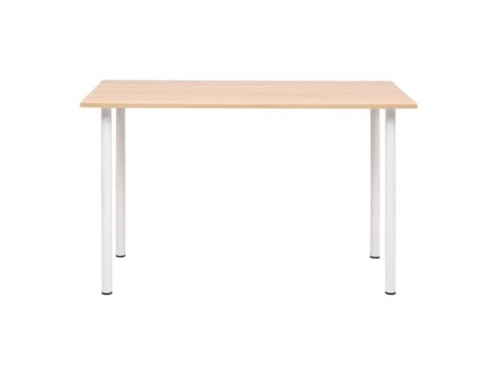 Esstisch 120×60×73 cm Eichenbraun und Weiß Holzwerkstoff Tischplatte, Stahlbeine, Melaminbeschichtung, feuchtes Tuch, Küche, Esszimmer