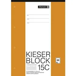 BRUNNEN 15C Notizblock DIN A4 Kariert Geleimt Papier Nicht perforiert
