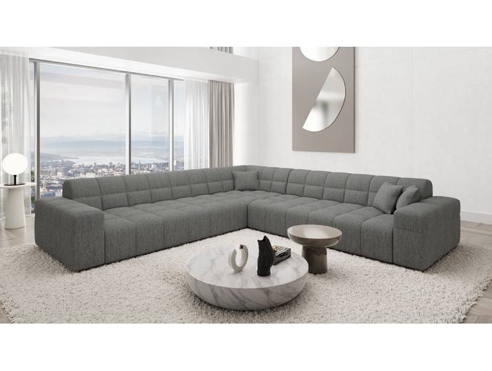 Couch Ibiza L-Form in Stoff