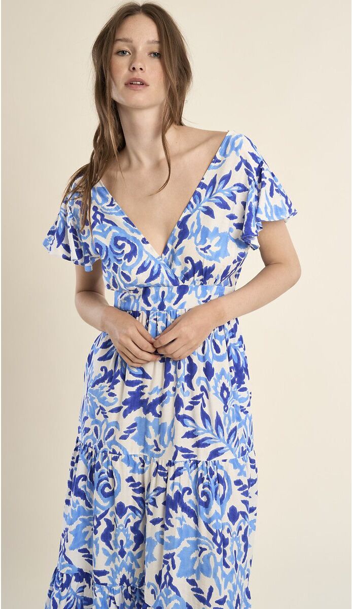 MOLLY BRACKEN Robe longue imprimée manches courtes