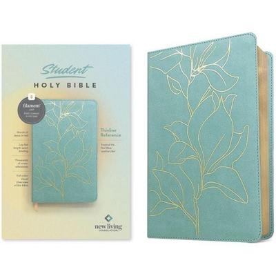 NLT Student Bible, Thinline Reference, Filament Enabled (Leatherlike, Tropical Iris Teal Blue, Red Letter), Gebundene Ausgabe von New Living