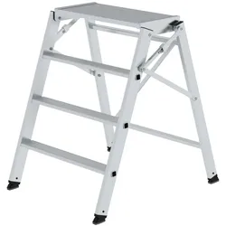 PROREGAL Klapppodest einseitig begehbar | 3 Stufen | nivello Leiterschuhe | Aluminium