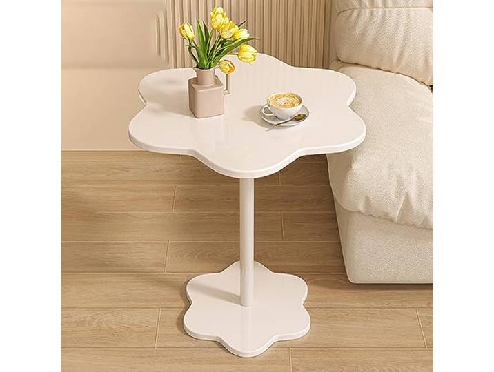 OIFAODAO Runde Tische， Beistelltisch, Akzent-Beistelltisch, Nachttisch aus Holz, klein(/Beige,B)
