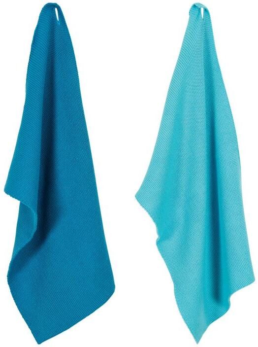 Reinigungstuch PAD "MONTE", blau (aqua, blau), B:30cm H:1mm L:45cm, Baumwolle, Putztücher, Reinigungstuch, Wischtuch, 100% Baumwolle, 30x45 cm, Uni Farben, Strickoptik aqua, blau Einheitsgröße