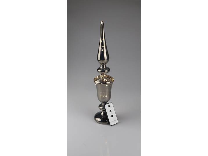 LED Dekoobjekt AM DESIGN Glas-Zapfen rauch, 20 Lichter , silber (rauch), H:49cm L:11cm, Leuchten, LED Dekoobjekt, 11x49 cm