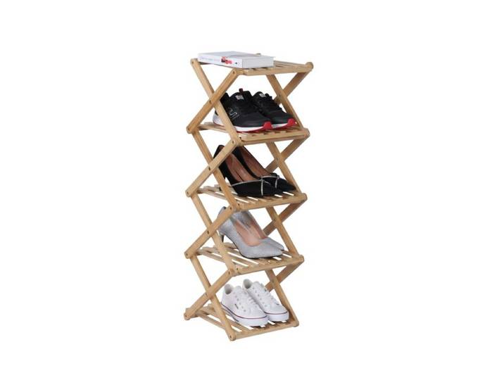 Relaxdays Faltbares Schuhregal aus Bambus