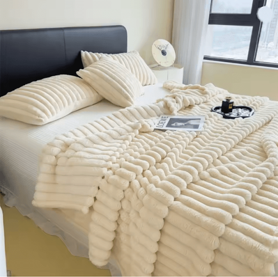 Inspire Essentials CozyStripe Thick Multifunctional Blanket Bed Cover Throw e 180x200cm