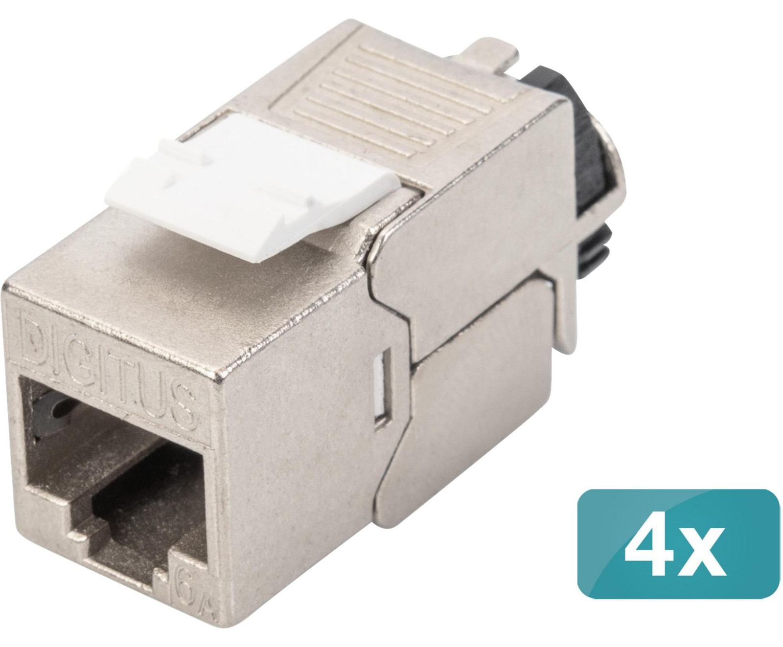 Digitus DN-93617-4 CAT 6A Keystone Module afgeschermd met kabelmanager, 4 stuks