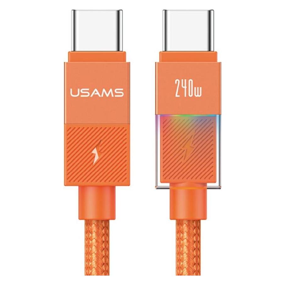 Usams Cable U93 240W USB-C to USB-C 1.2m orange (1.20 m, USB 2.0, 240 W) (SJ775USB02)