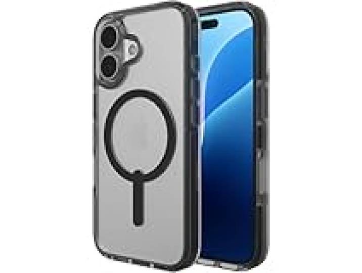 ZAGG Santa Cruz Snap Coque en Graphène pour iPhone 16 [6.1 Pouces], Compatible MagSafe, Anti-jaunissement, Résistant aux Rayures, Design Mince, Coque Anti-Choc (Noir)