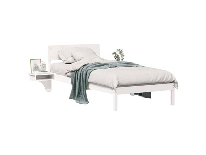 PUGYNBK Bettgestell 80 x 200 cm Kiefer massiv Minimalistisches Design, einfache Montage, ohne Lattenrost, moderner Stil für Schlafzimmer