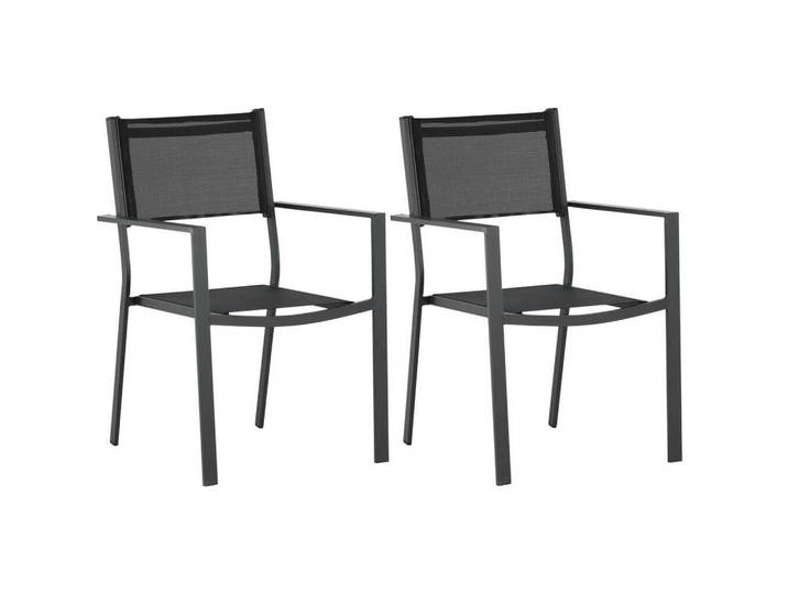 Gardenson Stapelsessel, Schwarz, Metall, eckig, 56.5x88x61 cm, stapelbar, Gartenmöbel, Balkonmöbel, Balkonstühle