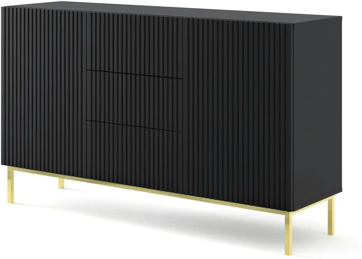 Höffner Sideboard   ¦ schwarz ¦ Maße (cm): B: 150 H: 89