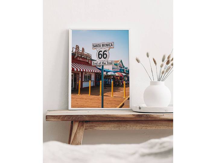 Bild Santa Monica Pier Buche Massiv, lackiert Acrylglas Multicolor 32 x 42cm