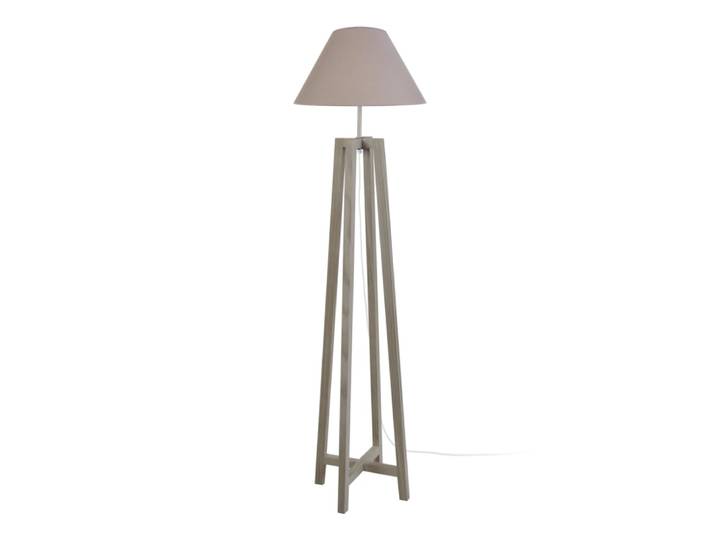 Lampadaire bois taupe abat-jour taupe