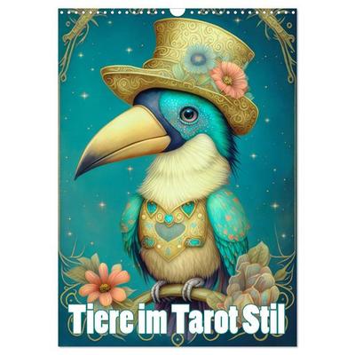 Tiere im Tarot Stil (Wandkalender 2026 DIN A3 hoch), CALVENDO Monatskalender