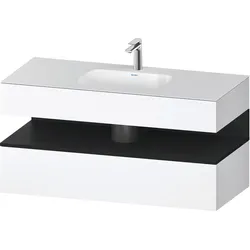 Duravit Collection One Einbauwaschtisch mit Konsolenwaschtischunterbau, 1200x550x600mm, Nische Eiche Schwarz, QA4787016180000, Farbe: Weiß Matt