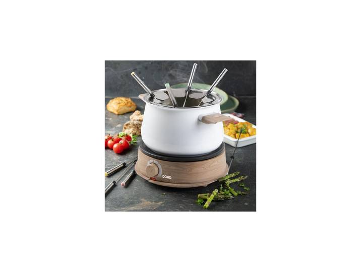 DOMO Fondue DO736F 10 Teile , weiss (weiß), B:29cm H:20,2cm Ø:29cm, Fondues, Fondue